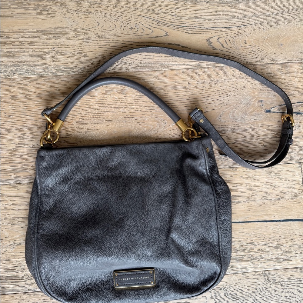 Marc by Marc Jacobs gray Leather Shoulder Bag